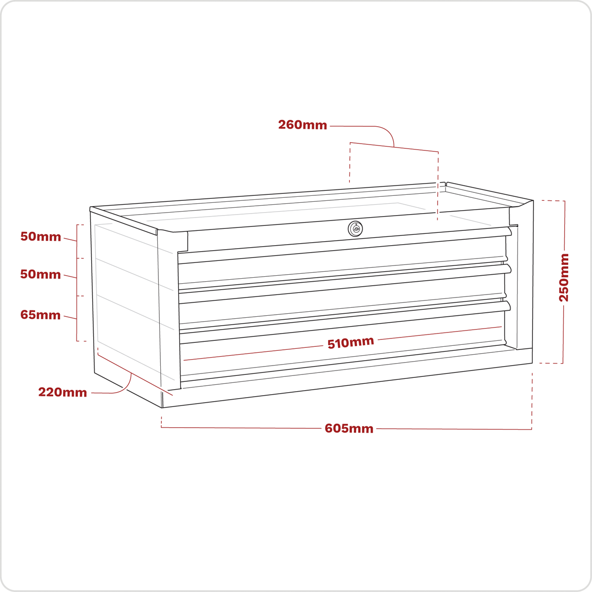 American PRO® Mid-Box Tool Chest 3 Drawer