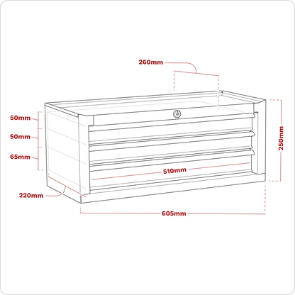 American PRO® Mid-Box Tool Chest 3 Drawer