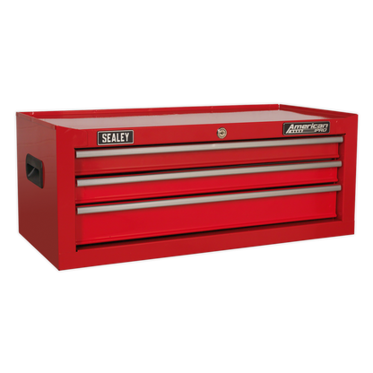 American PRO® Topchest, Mid-Box Tool Chest & Rollcab Stack 14 Drawer - Red