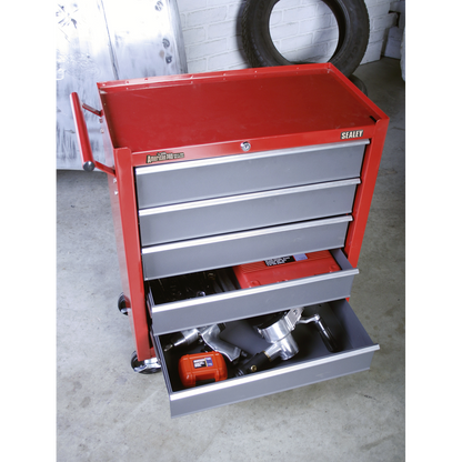 American PRO® Rollcab 5 Drawer - Red/Grey