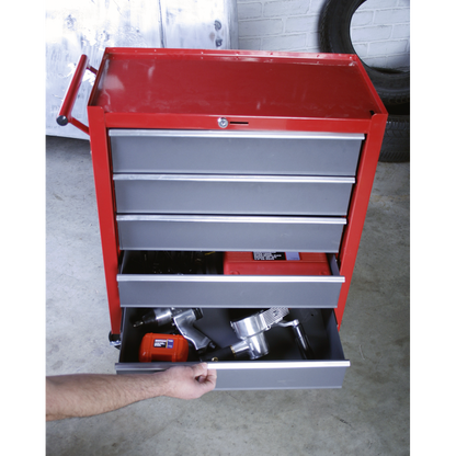 American PRO® Rollcab 5 Drawer - Red/Grey