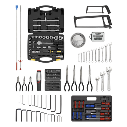 American PRO® Topchest & Rollcab Combination 14 Drawer with 281pc Tool Kit - Red/Grey