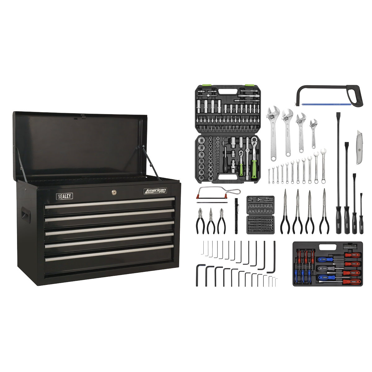 American PRO® Topchest 5 Drawer with 272pc Tool Kit - Black