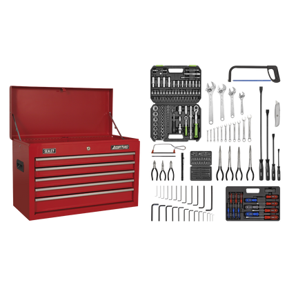American PRO® Topchest 5 Drawer with 272pc Tool Kit - Red