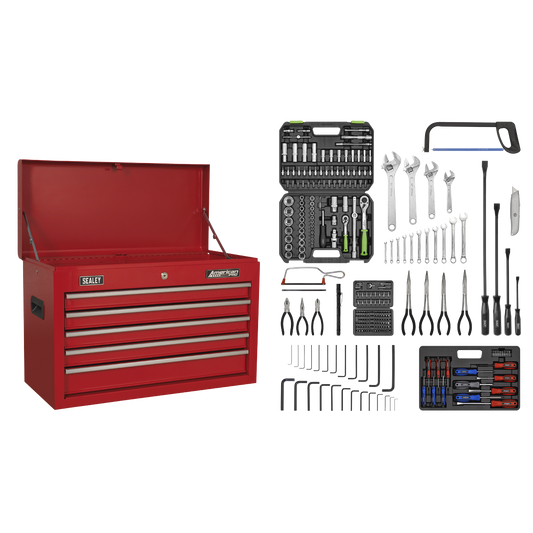 American PRO® Topchest 5 Drawer with 272pc Tool Kit - Red