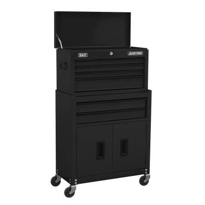 American PRO® Topchest & Rollcab Combination 6 Drawer - Black
