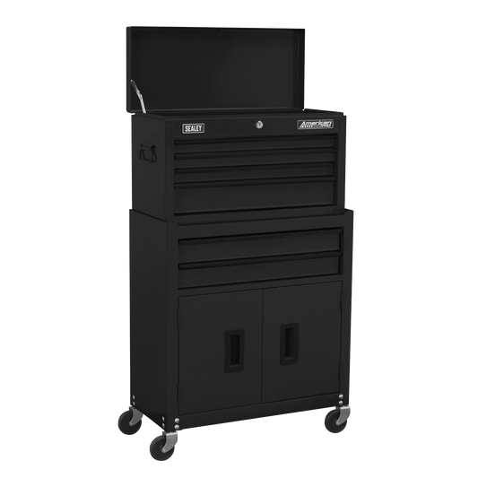American PRO® Topchest & Rollcab Combination 6 Drawer - Black