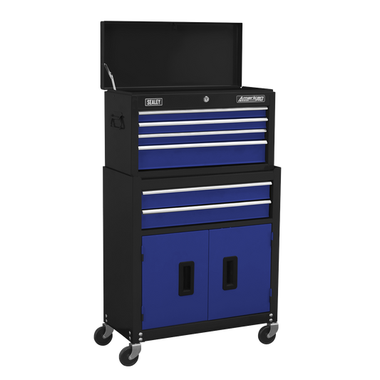 American PRO® Topchest & Rollcab Combination 6 Drawer - Blue
