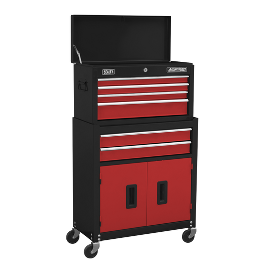 American PRO® Topchest & Rollcab Combination 6 Drawer - Red