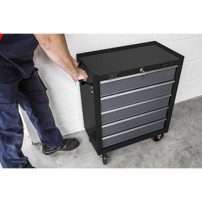 American PRO® Rollcab 5 Drawer - Black/Grey
