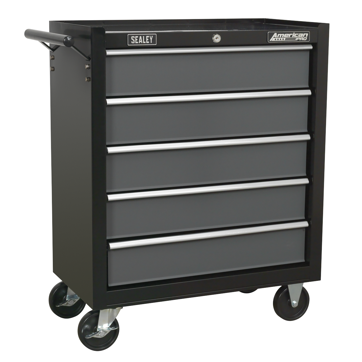 American PRO® Rollcab 5 Drawer - Black/Grey