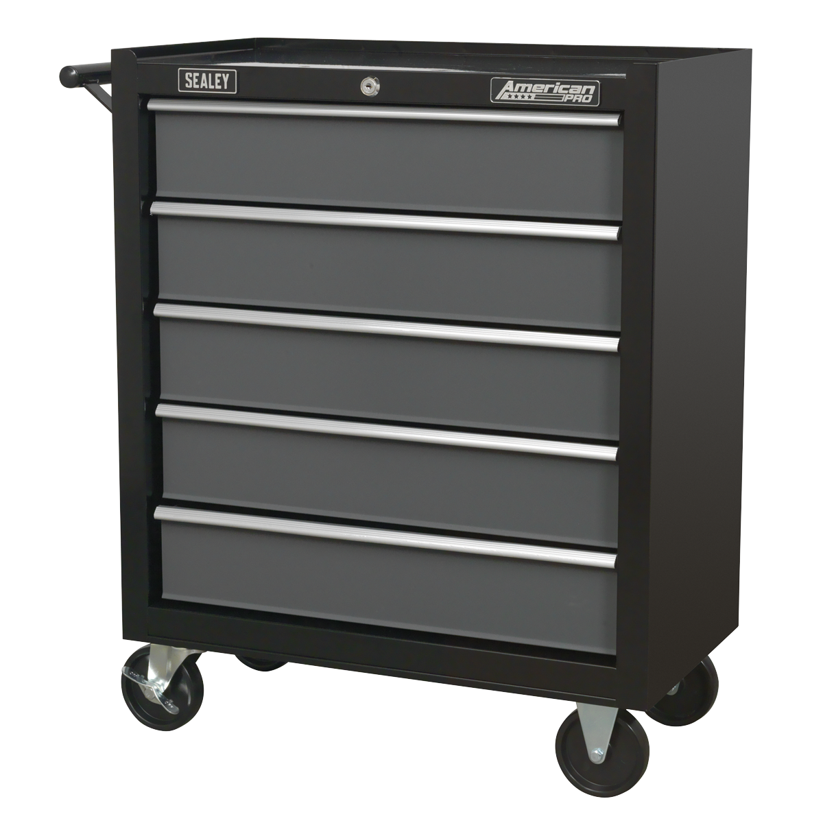 American PRO® Rollcab 5 Drawer - Black/Grey