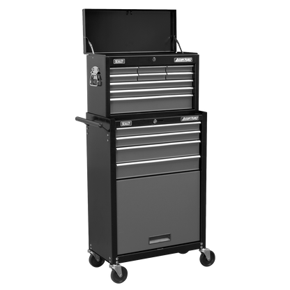American PRO® Topchest & Rollcab Combination 13 Drawer - Black/Grey