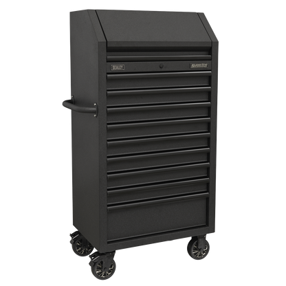 Superline PRO® Black Edition Tower Cabinet with 9 Soft Close Drawers & Power Strip 690mm