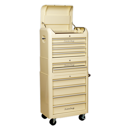 Premier™ Retro Style Topchest, Mid-Box Tool Chest & Rollcab Combination 10 Drawer