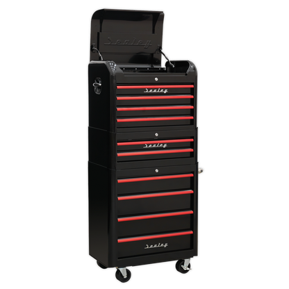 Premier™ Retro Style Topchest, Mid-Box Tool Chest & Rollcab Combination 10 Drawer