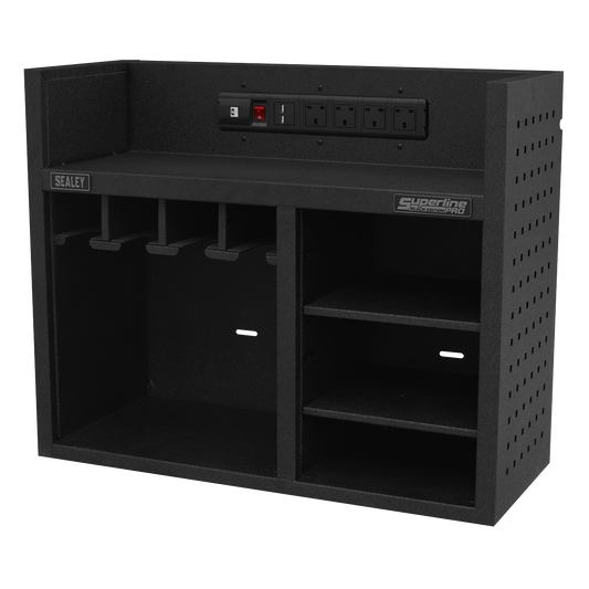 Superline PRO® Power Tool Storage Rack with Power Strip
