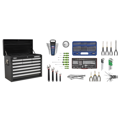 Superline PRO® Topchest 10 Drawer with 140pc Tool Kit - Black
