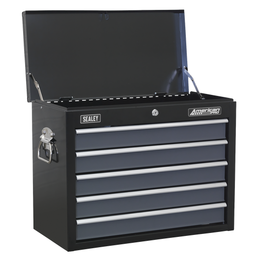 American PRO® Topchest 5 Drawer - Black/Grey
