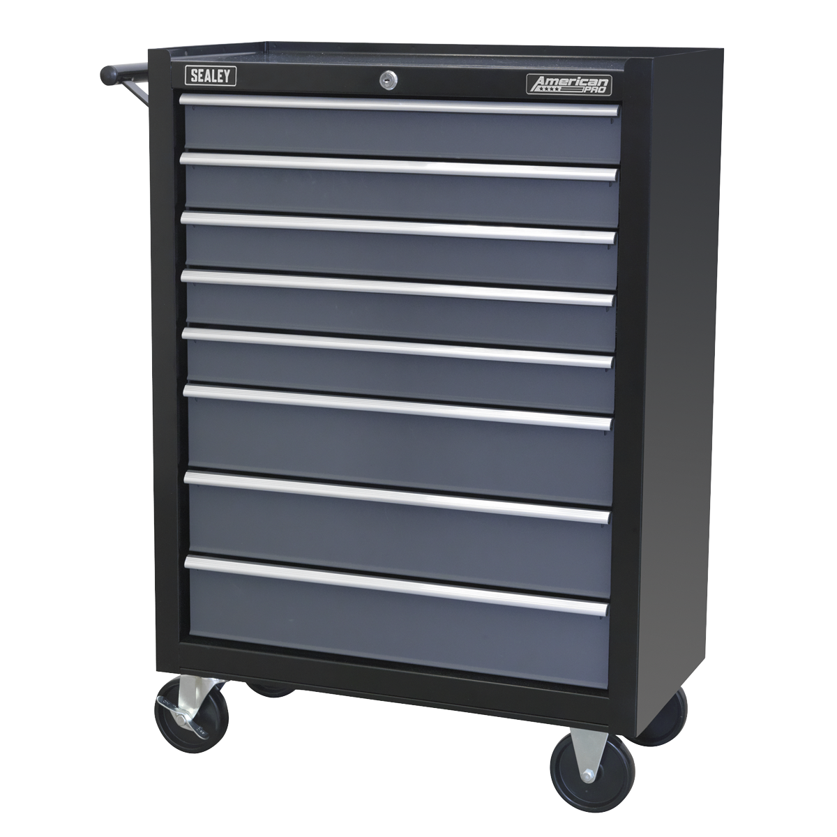American PRO® Rollcab 8 Drawer - Black/Grey
