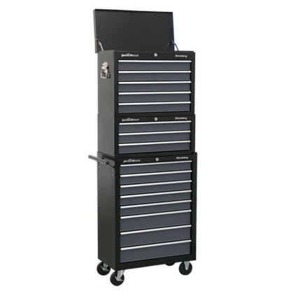 American PRO® Tool Chest Combination 16 Drawer - Black/Grey