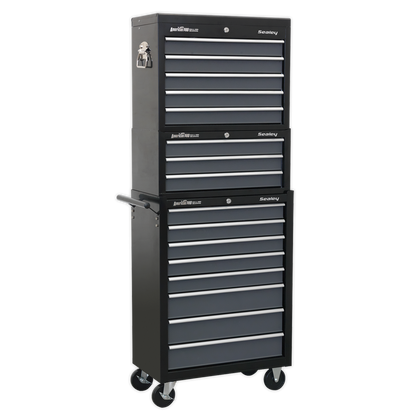 American PRO® Tool Chest Combination 16 Drawer - Black/Grey