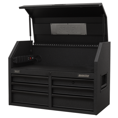 Superline PRO® Black Edition Topchest with 6 Soft Close Drawers & Power Strip 910mm