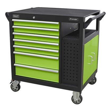 Premier™ Mobile Workstation with 7 Drawers & Cupboard 920mm