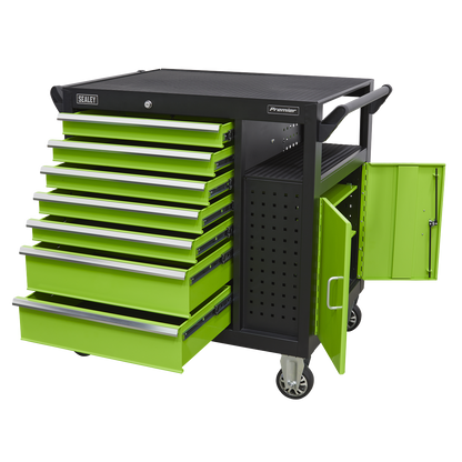 Premier™ Mobile Workstation with 7 Drawers & Cupboard 920mm