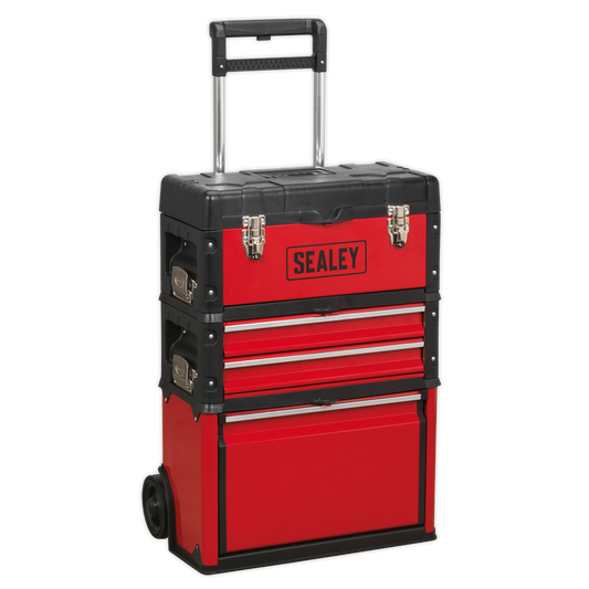 Mobile Steel/Composite Toolbox with 3 Compartments