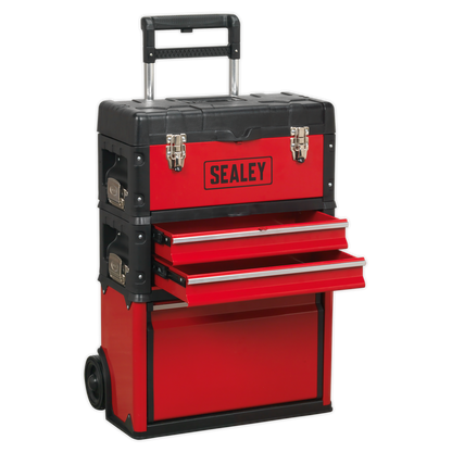 Mobile Steel/Composite Toolbox with 3 Compartments