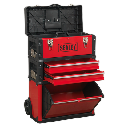 Mobile Steel/Composite Toolbox with 3 Compartments