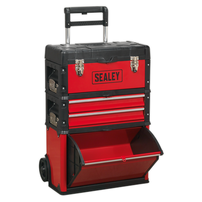Mobile Steel/Composite Toolbox with 3 Compartments