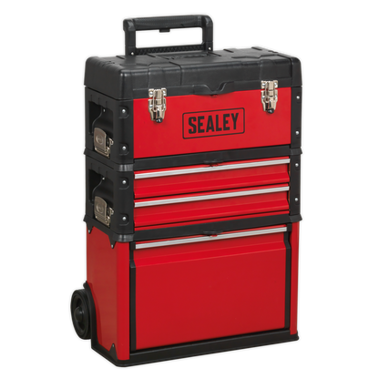 Mobile Steel/Composite Toolbox with 3 Compartments