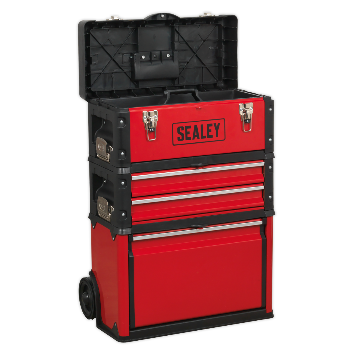 Mobile Steel/Composite Toolbox with 3 Compartments