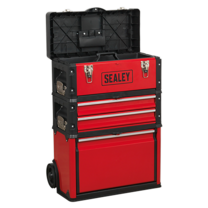 Mobile Steel/Composite Toolbox with 3 Compartments