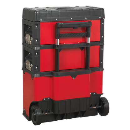 Mobile Steel/Composite Toolbox with 3 Compartments