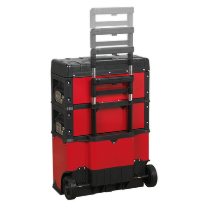 Mobile Steel/Composite Toolbox with 3 Compartments