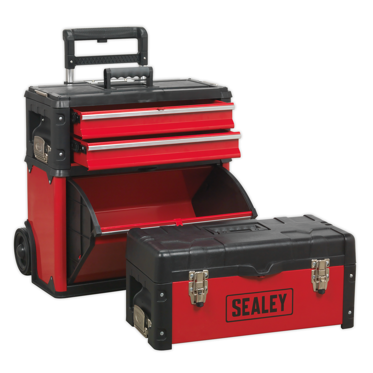 Mobile Steel/Composite Toolbox with 3 Compartments