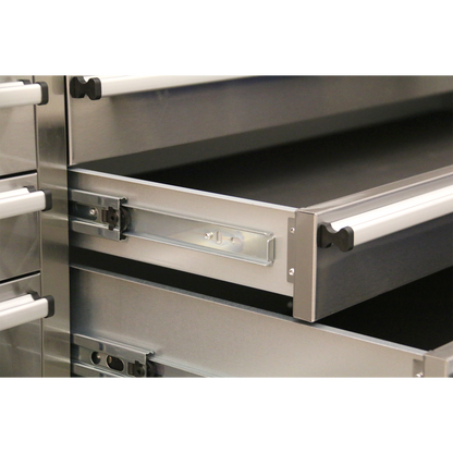 Premier™ Mobile Stainless Steel Tool Cabinet 10 Drawer with Backboard & 2 Wall Cupboards