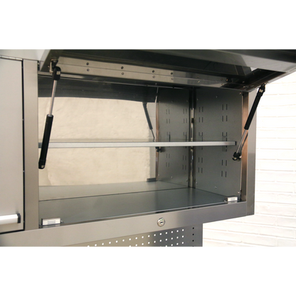 Premier™ Mobile Stainless Steel Tool Cabinet 10 Drawer with Backboard & 2 Wall Cupboards