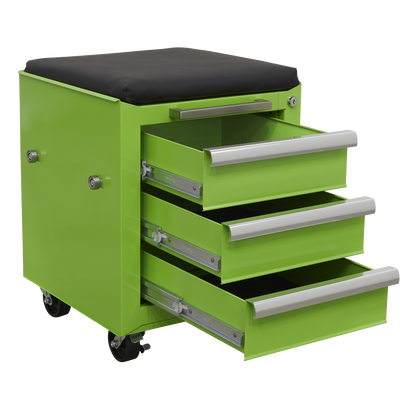 Superline PRO® Rollcab 3 Drawer with Utility Seat