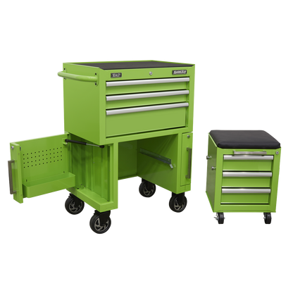 Superline PRO® Rollcab 3 Drawer with Utility Seat