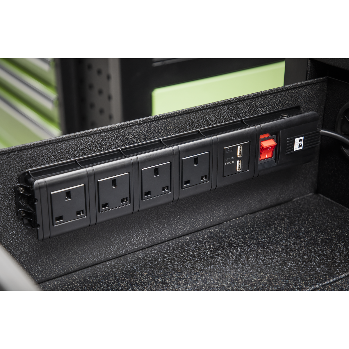 Superline PRO® Mobile Tool Cabinet with Power Tool Charging Drawer 1600mm