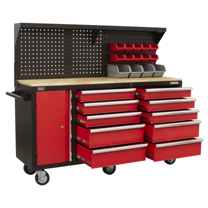 Superline PRO® Mobile Workstation with Backboard 10 Drawer