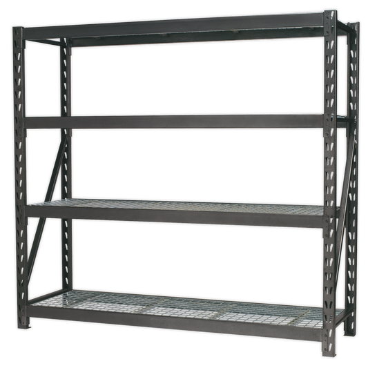 Heavy-Duty Racking Unit with 4 Mesh Shelves 640kg Capacity Per Level