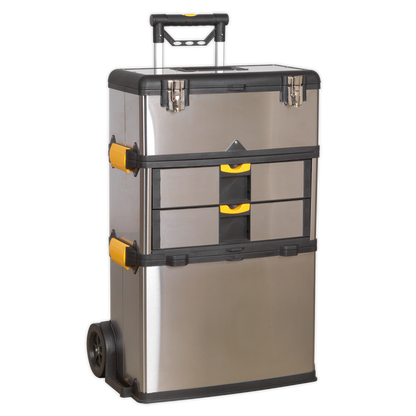 Mobile Stainless Steel/Composite Toolbox with 3 Compartments