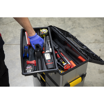Mobile Stainless Steel/Composite Toolbox with 3 Compartments