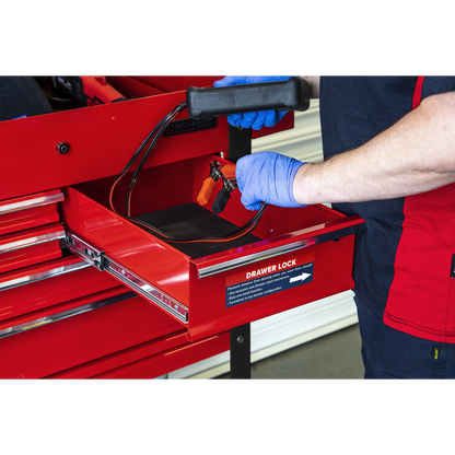 Superline PRO® Heavy-Duty Mobile Tool & Parts Trolley with 5 Drawers & Lockable Top