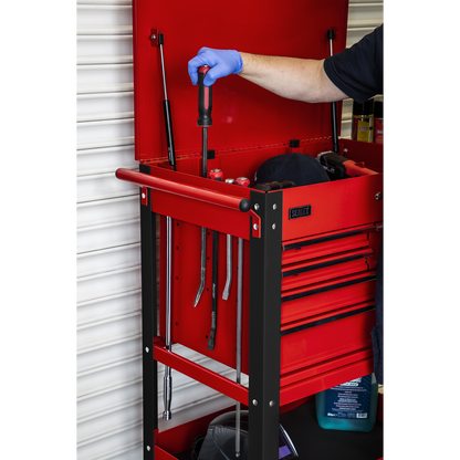 Superline PRO® Heavy-Duty Mobile Tool & Parts Trolley with 5 Drawers & Lockable Top